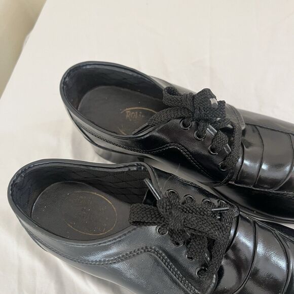ROBINSON’S SHOEMAKERS Vintage 70s Non Slip Lace Up Oxfords, Black- Size 6 - Picture 9 of 10